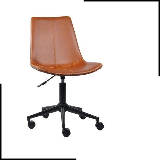 ASPECT Lombardi Padded Office Chair,Tan Faux Leather Seat