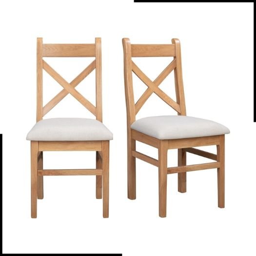 Adeline Pair of Solid Oak Dining Chairs