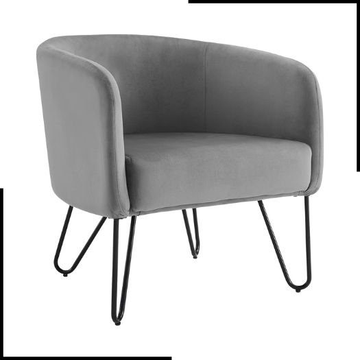 Crosley Furniture Velvet Accent Chair, Grey