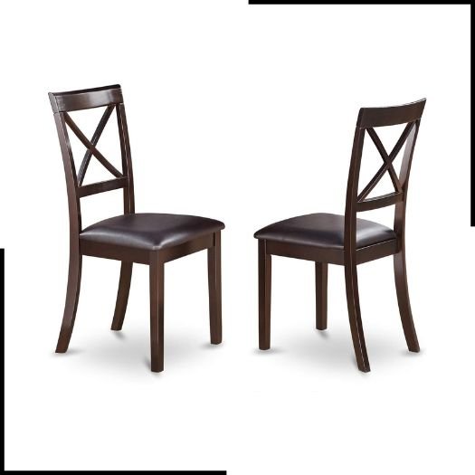 East West Furniture Boston Dining Chairs Set of 2