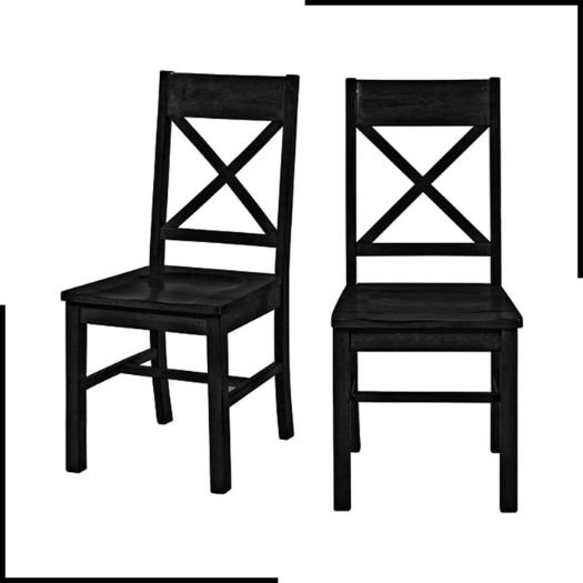 Eden Bridge Designs, Set of 2 Modern Farmhouse Cottage Country Dining Chairs