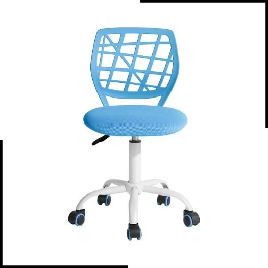 FurnitureR Office Chair Desk Chair Adjustable Height Swivel Fabric Seat