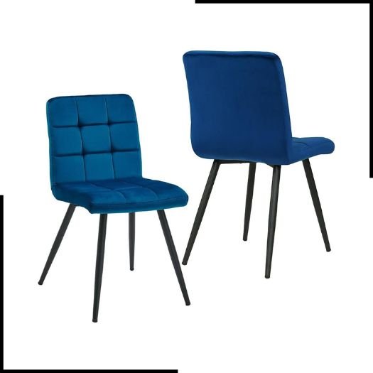 HNNHOME Set Of 2 x Cubana Velvet Upholstered Kitchen Dining Chair