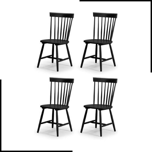 Julian Bowen Set Of 4 Torino Chairs, Black