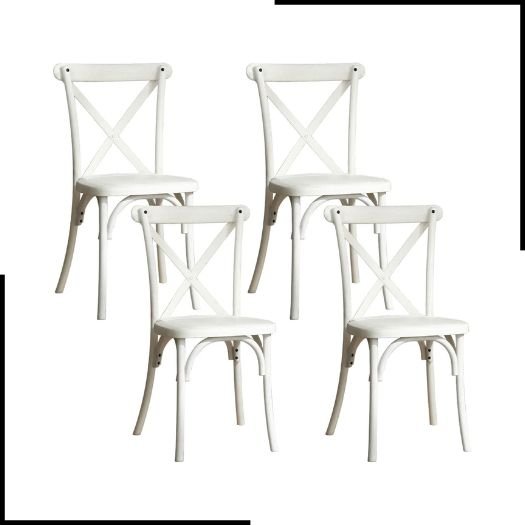 KEVINSPACE X-Back Chair Set of 4, Cross Back Chair