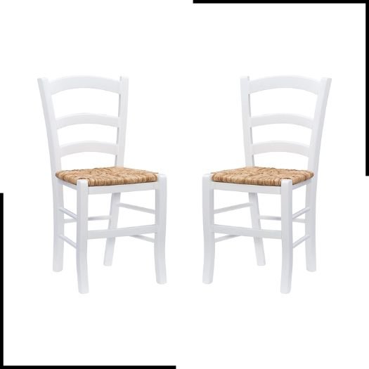 Linon Kono Side Chair, Beech Wood, White