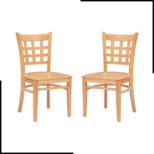 Linon Patrice Dining Chair, Set of 2, Solid Beechwood