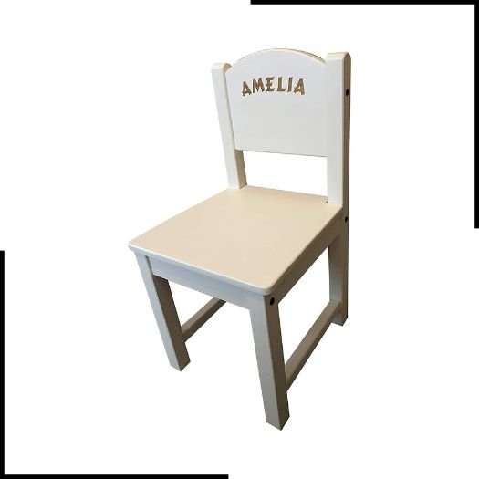 MakeThisMine Personalised Children's Ikea White Wooden Chair