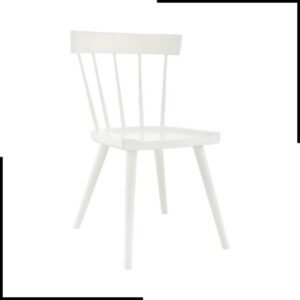 Modway Modern Farmhouse Wood Dining Chair in White