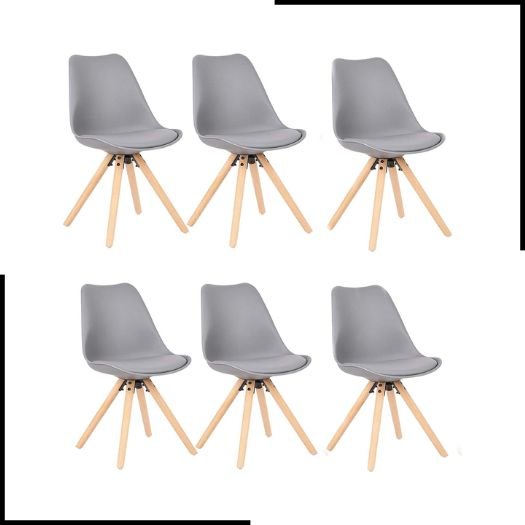 Naturelifestore Set of 6 Mid-Century Dining Chairs