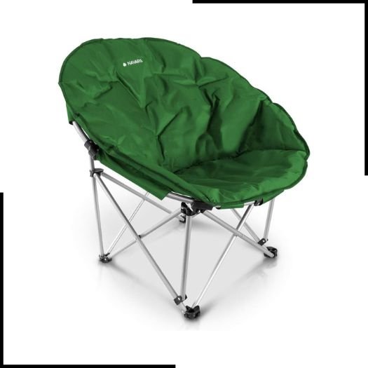 Navaris Folding Moon Chair - Foldable Round Padded Seat