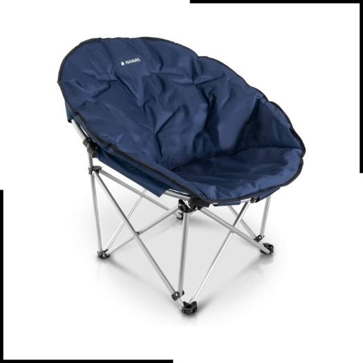 Navaris Folding Moon Chair - Foldable Round Padded Seat