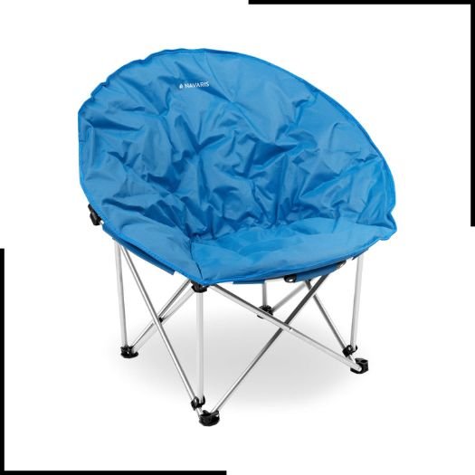 Navaris Folding Moon Chair - Foldable Round Padded Seat