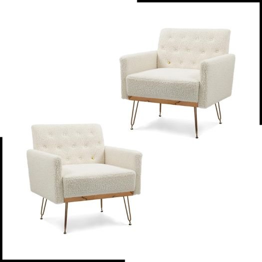 Olela Accent Chair Set of 2,Teddy Armchair