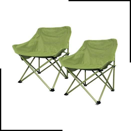 Olrla Folding Moon Chairs Set of 2, Portable Comfy Camping Chair