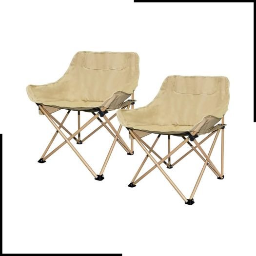 Olrla Folding Moon Chairs Set of 2, Portable Comfy Camping Chair