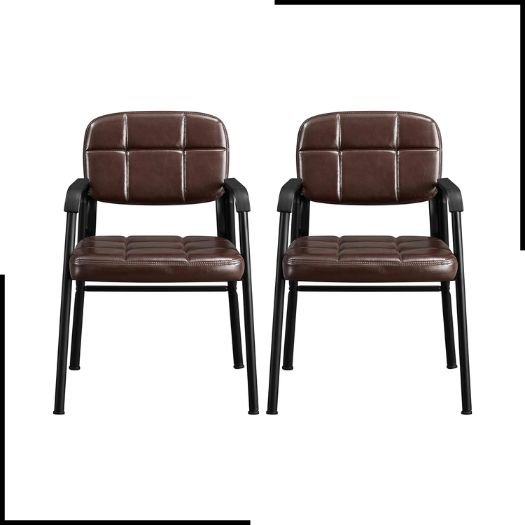 costoffs Reception Chairs 2pcs Office Chairs Executive Leather Guest Chairs