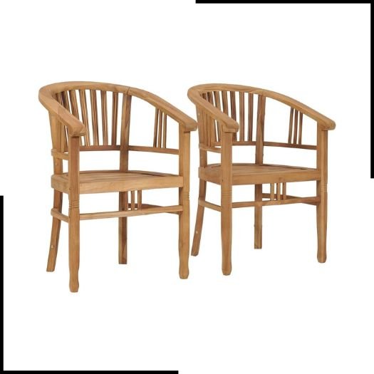 vidaXL Garden Chairs 2 pcs Solid Teak Wood