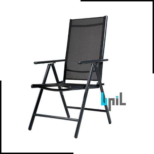 BPIL 7 Position Folding Garden Chair - Grey