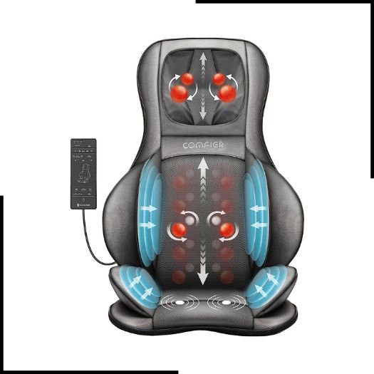 COMFIER Shiatsu Back Massager with Heat -Deep Tissue Kneading Massage Chair