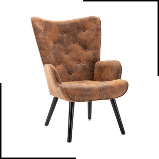 Dolonm Rustic Accent Chair Vintage Wingback Chair