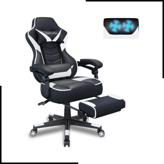 Fullwatt Computer Gaming Chair with Footrest and Adjustable Arms