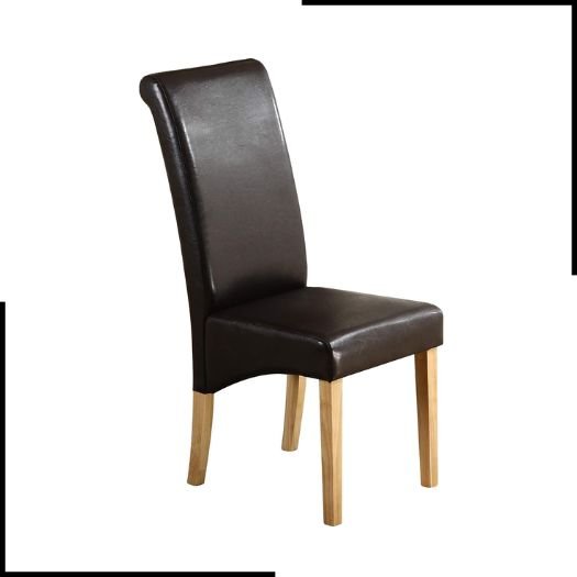 Milano Scroll Back Faux Leather Dining Room Chair