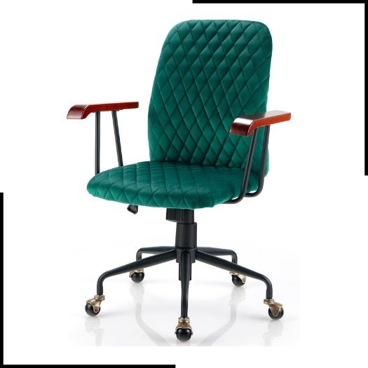 SFAREST Velvet Office Chair, Ergonomic Mid-back Computer Desk Chair