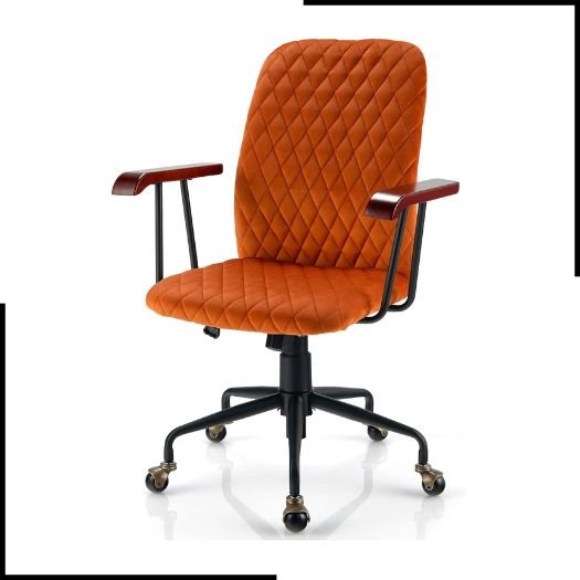 SFAREST Velvet Office Chair, Ergonomic Mid-back Computer Desk Chair