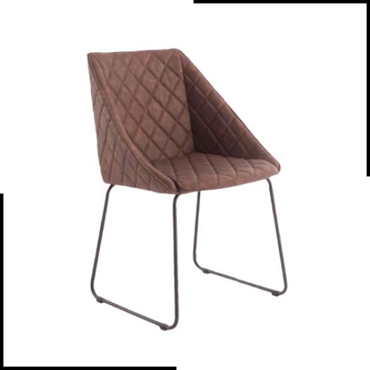 Scoop Brown Faux Leather Dining Chair