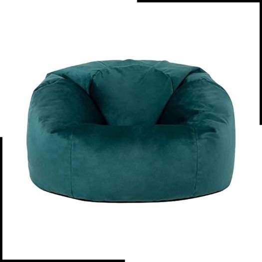 icon Aurora Velvet Bean Bag Chair, Teal Green